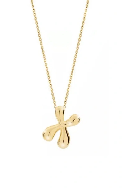 Jane Basch Designs Puffed Initial Pendant Necklace In Gold