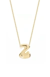 Jane Basch Designs Puffed Initial Pendant Necklace In Gold