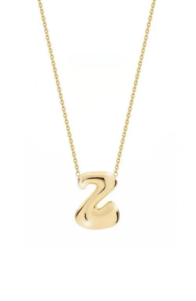Jane Basch Designs Puffed Initial Pendant Necklace In Gold