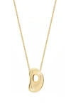 Jane Basch Designs Puffed Initial Pendant Necklace In Gold