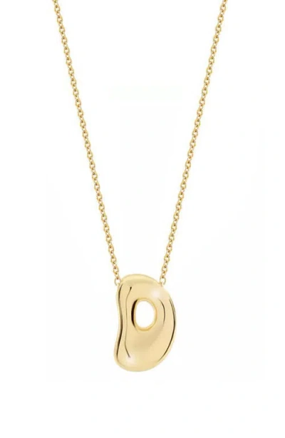 Jane Basch Designs Puffed Initial Pendant Necklace In Gold