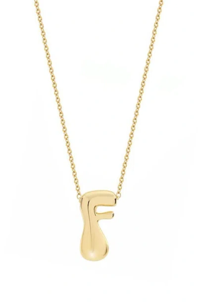 Jane Basch Designs Puffed Initial Pendant Necklace In Gold