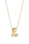 Jane Basch Designs Puffed Initial Pendant Necklace In Gold