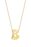 Jane Basch Designs Puffed Initial Pendant Necklace In Gold