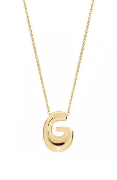 Jane Basch Designs Puffed Initial Pendant Necklace In Gold