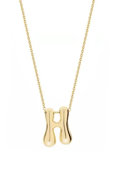 Jane Basch Designs Puffed Initial Pendant Necklace In Gold