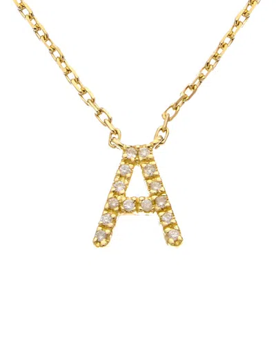 Jane Basch Diamond Initial Necklace (a-z) In Gold