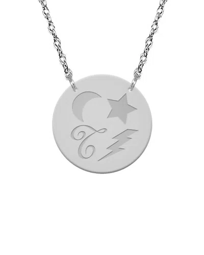 Jane Basch Dream Token Silver Initial Pendant (a-z) In Neutral