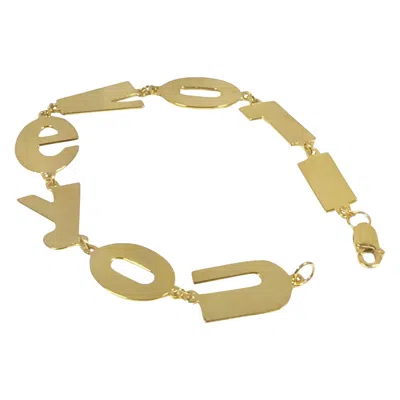 Pre-owned Jane Basch Iconic "i Love You" Gold Plated Sterling Bracelet In Multiple