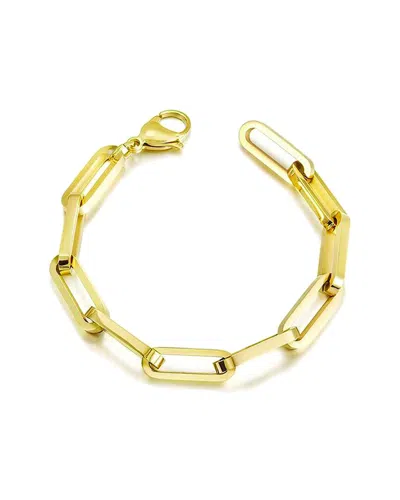 Jane Basch Plated Big Link Bracelet In Gold