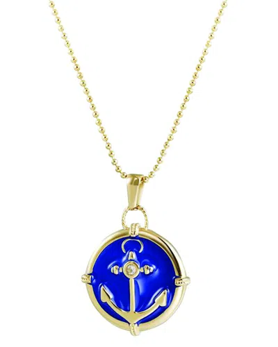 Jane Basch Plated Mandala Necklace In Blue