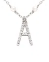 Jane Basch Silver 0.03 Ct. Tw. Diamond Initial Necklace In Neutral