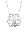 Jane Basch Silver 3.5-4mm Pearl Initial Pendant (a-z) In Multicolor