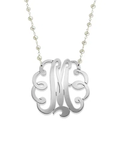 JANE BASCH JANE BASCH SILVER 3.5-4MM PEARL INITIAL PENDANT (A-Z)