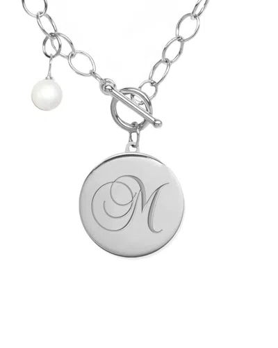 JANE BASCH JANE BASCH SILVER 6-8MM PEARL A-Z INITIAL TOGGLE NECKLACE (A-Z)