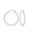 Jane Basch Silver Beaded Hoops