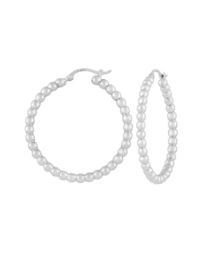 JANE BASCH JANE BASCH SILVER BEADED HOOPS
