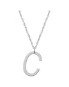 Jane Basch Silver Diamond Block 24in Initial Necklace (a-z)