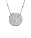 Jane Basch Silver Diamond Initial Necklace (a-z)