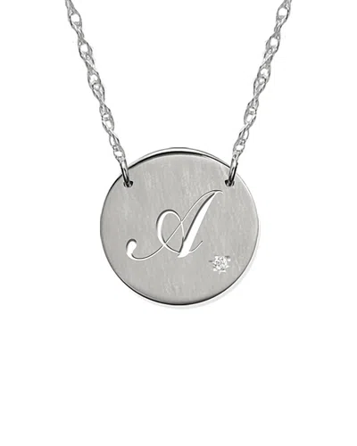 Jane Basch Silver Diamond Initial Necklace (a-z)