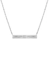 Jane Basch Silver Engraved Initial Bar Necklace In Metallic