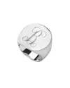 Jane Basch Silver Initial Signet Ring (a-z) In Metallic