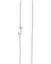 Jane Basch Silver Sideways Block Initial Pendant (a-z) In Multicolor
