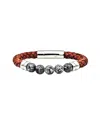 Jane Basch Steel Jasper Leather Bead Bracelet