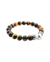 Jane Basch Steel Tiger's Eye Bead Bracelet