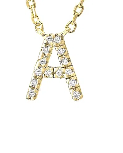 Jane Basch Vermeil Diamond Initial Necklace (a-z) In Gold