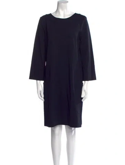 Pre-owned Jane Bateau Neckline Knee-length Dress In Blue