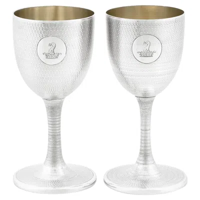 Pre-owned Jane Brownett 1 Victorian Sterling Silver Wine Goblets By Jane Brownett, London, 1869