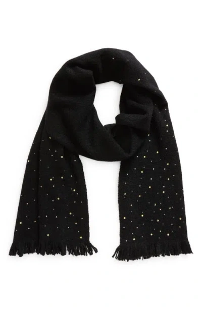 Jane Carr Krug Swarovski Crystal Cashmere Blend Scarf In Black