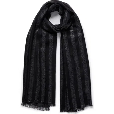 Jane Carr Skyline Metallic Cashmere Blend Scarf In Black