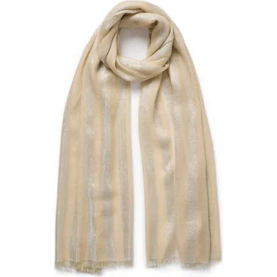 Jane Carr Skyline Metallic Cashmere Blend Scarf In Gold Dust