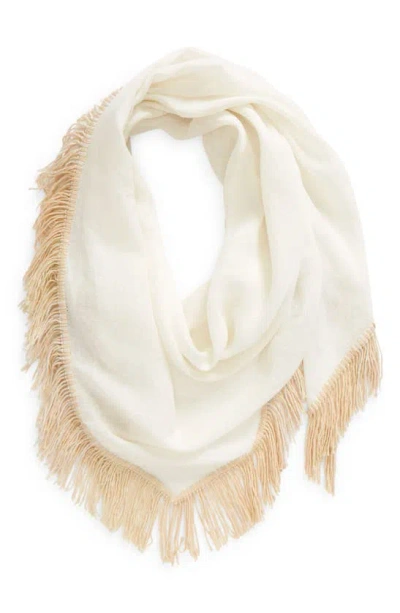 Jane Carr The Cabana Cashmere & Linen Scarf In Rice
