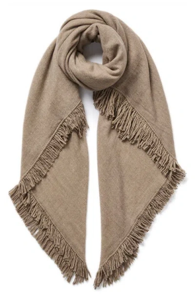 Jane Carr The Chalet Square Cashmere Scarf In Taupe