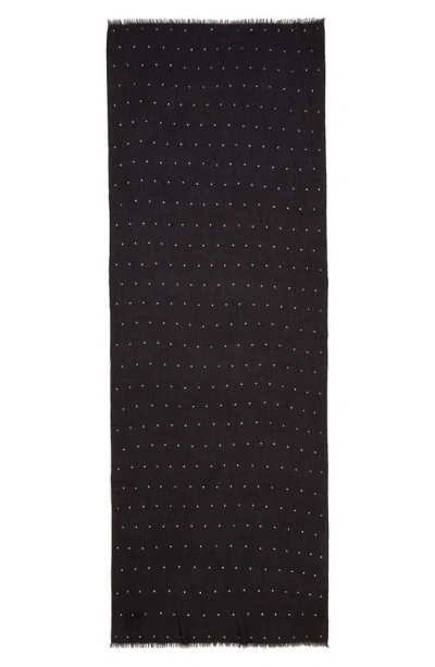 Jane Carr The Crystal Cashmere Scarf In Black