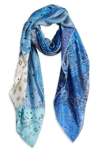 Jane Carr The Hankie Modal & Cashmere Square Scarf In Blue