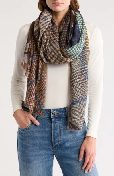 Jane Carr The Patchwork Scarf In Coffee Beige