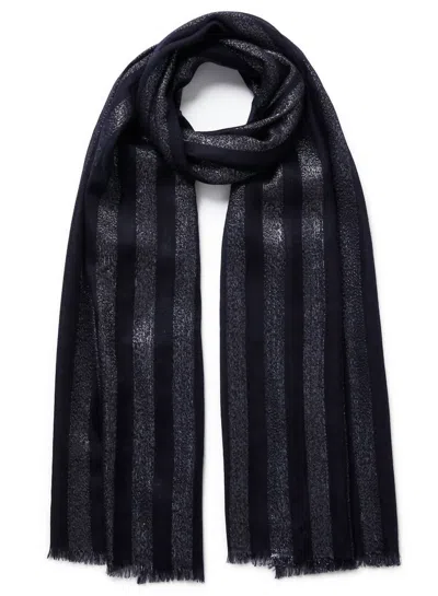 Jane Carr Women's Skyline Metallic Cashmere Scarf In Navy In Blue