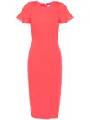 Jane Delilah Wool Midi Dress In Red