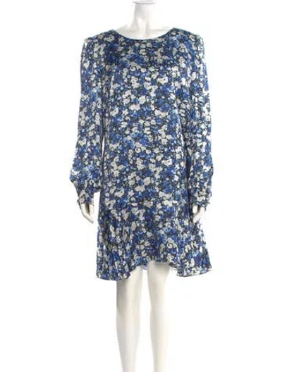 Pre-owned Jane Floral Print Knee-length Dress In Blue