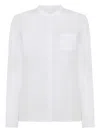 Jane Mandarin-collar Shirt In White