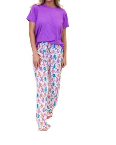 Jane Marie Banana's Jammie Crew Neck Set In Purple