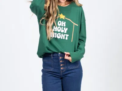 Jane Marie Oh Holy Night Sweater In Green In Multi