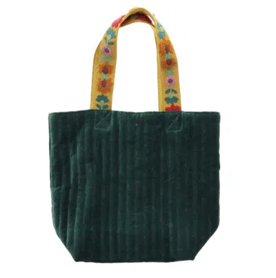 Jane Marie Women's Bloom Tote Bag In Mustard/deep Green In Multi