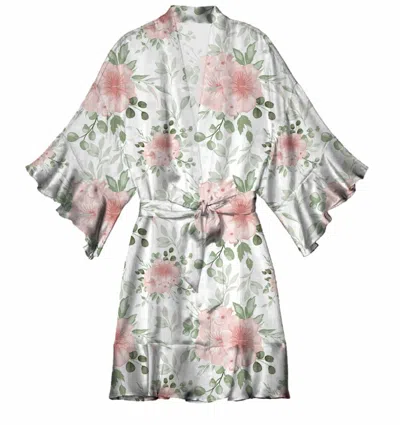 Jane Marie Women's Silky Satin Robe In Hibiscus In Pink