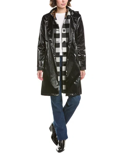 Jane Post 3-in-1 Wool-blend Trench Coat In Black