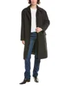 Jane Post 3-in-1 Wool Trench Coat In Black